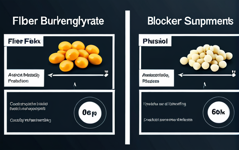 다이어트 보조제의 과학적 근거 - Informative Infographic**
"A visually engaging infographic explaining the differences between fiber...