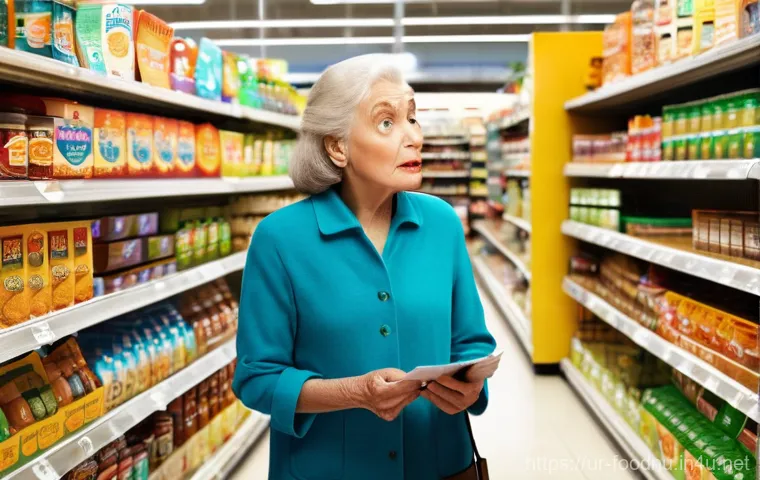 영양 라벨 읽는 법 - **Prompt 1: The Confused Shopper and the Epiphany**
"A diverse group of adults, including men an...